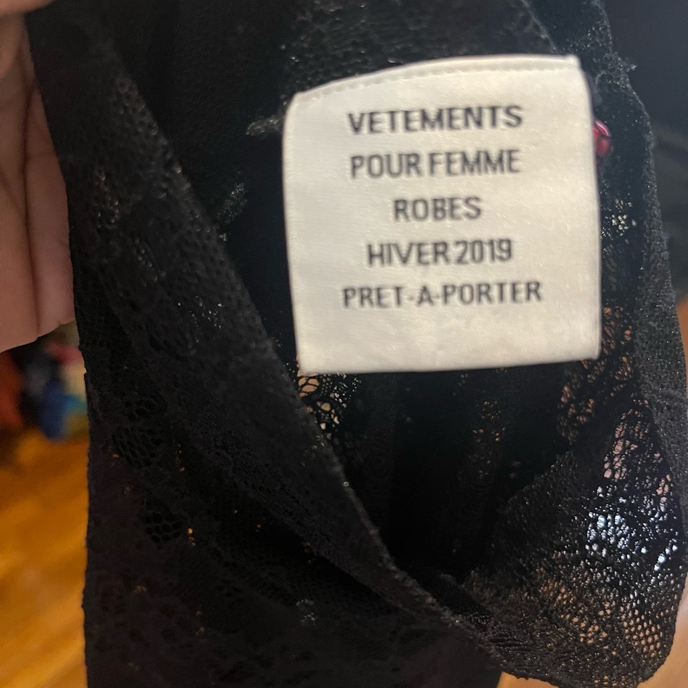 Vetements dress with attached gloves, sz small , black.